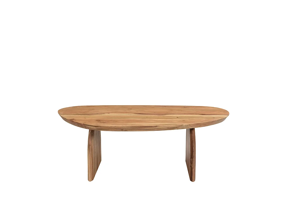 Malang - Table basse organique en bois massif d'acacia - Bois foncé
