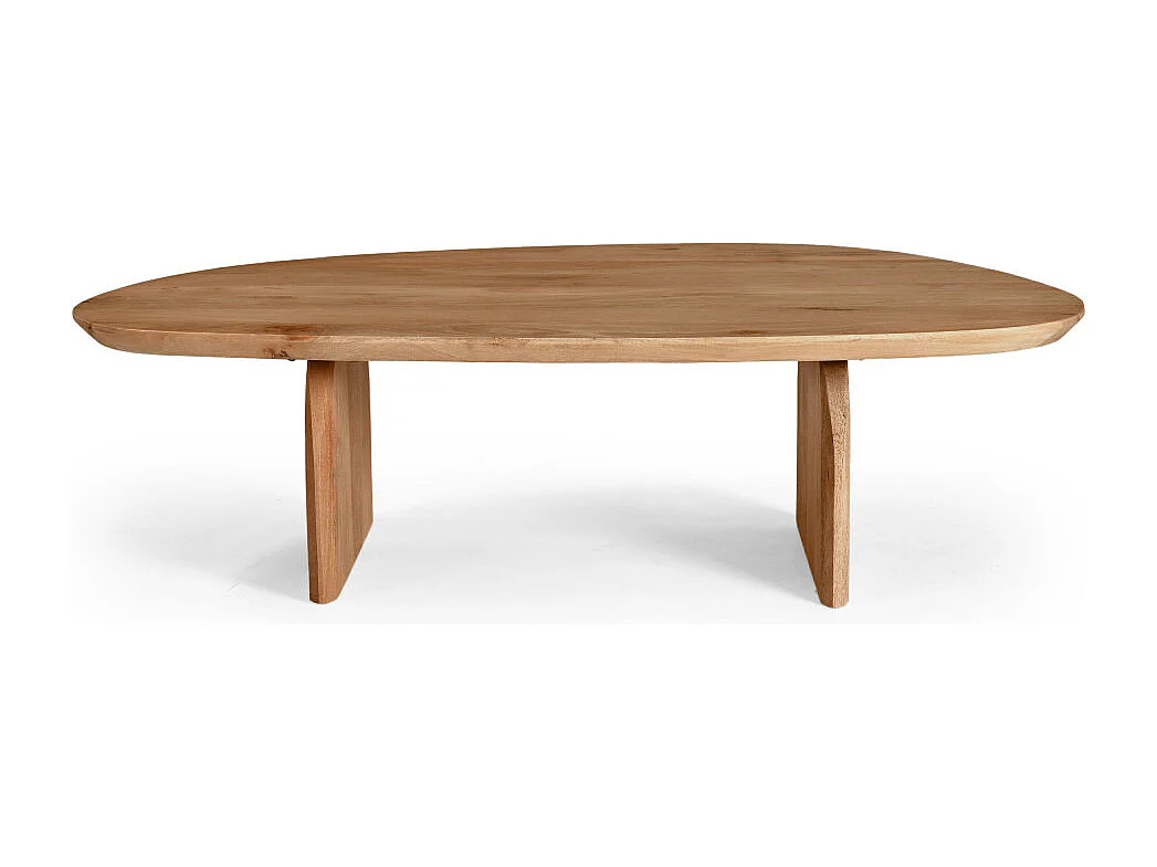 Malang - Table basse organique en bois massif d'acacia - Bois foncé