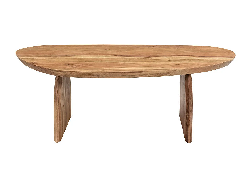 Malang - Table basse organique en bois massif d'acacia - Bois foncé