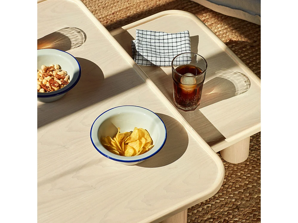 Nest - 2 tables basses gigognes carrées en bois - Couleur - Bois clair