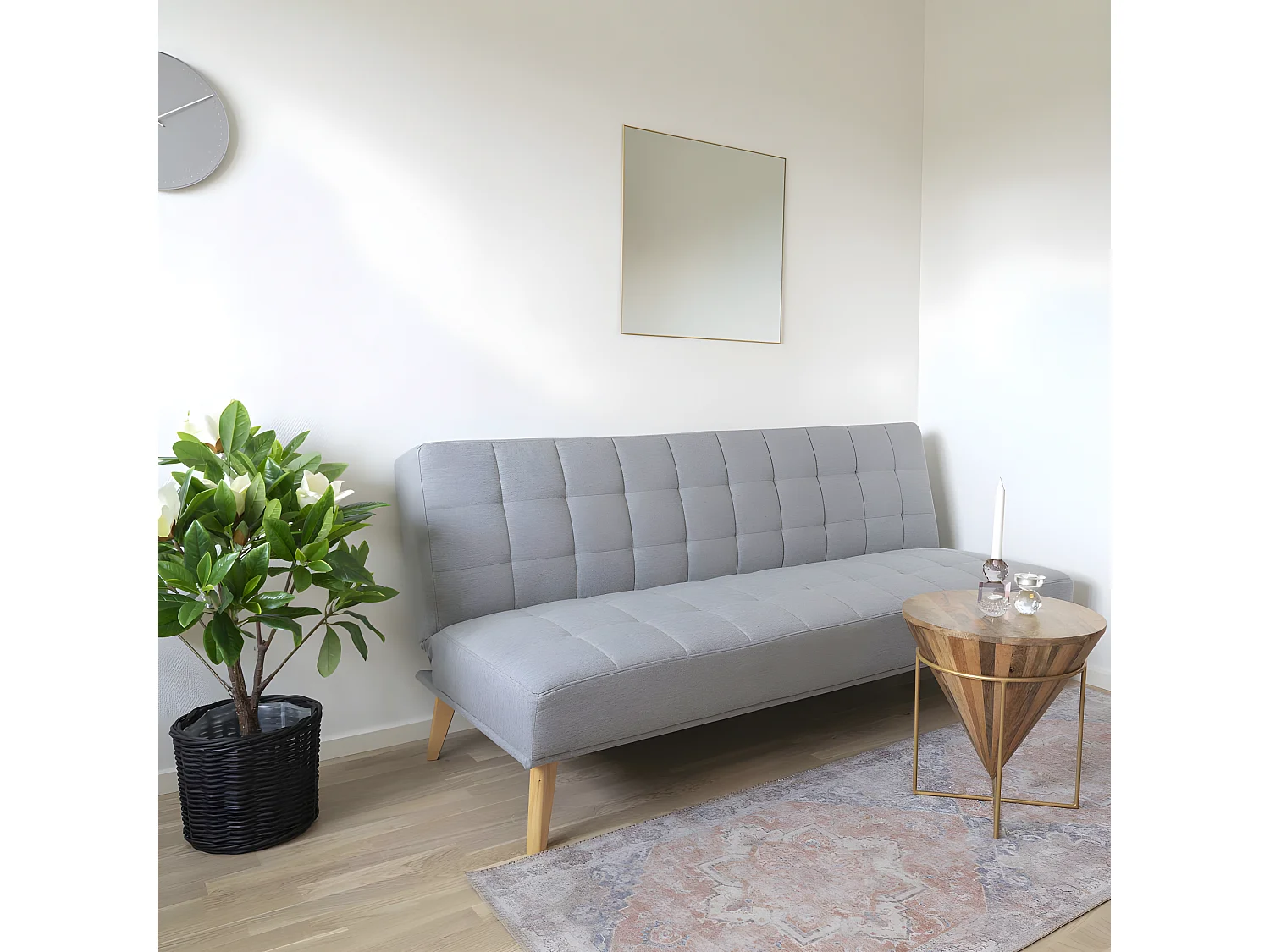 Vierkante spiegel in messinglook staal 60x60 cm