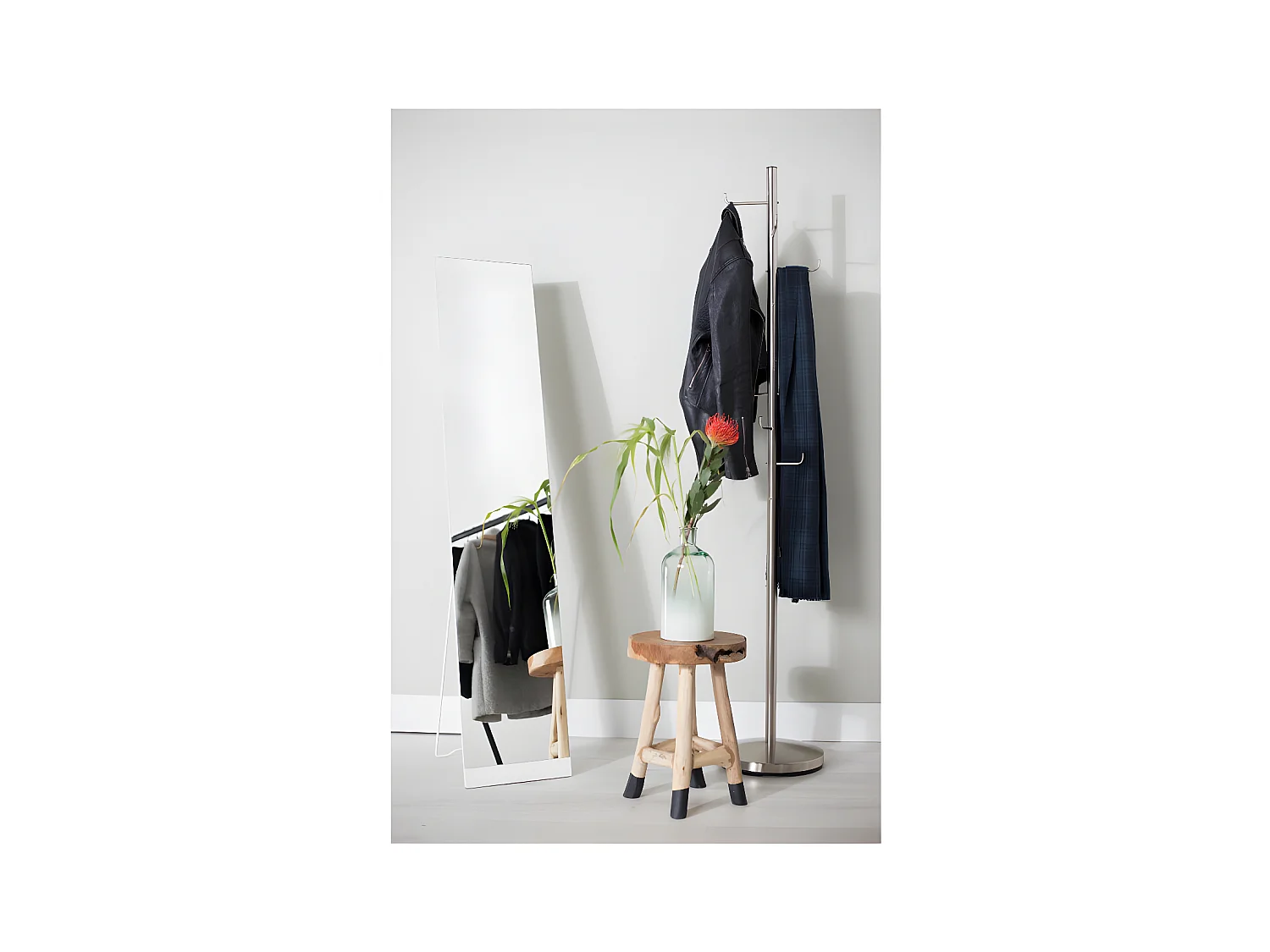 Stand - Miroir sur pied - Couleur - Blanc