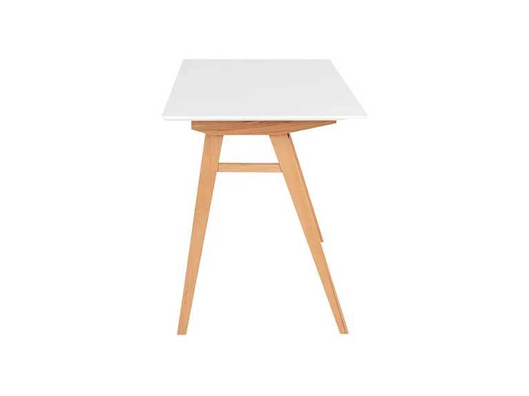 Wit en houten bureau 120 x 60 x 75 cm