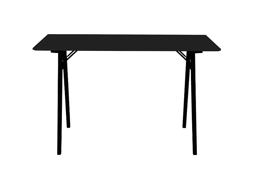Vojens - Bureau pieds bois noir L120cm - Couleur - Noir