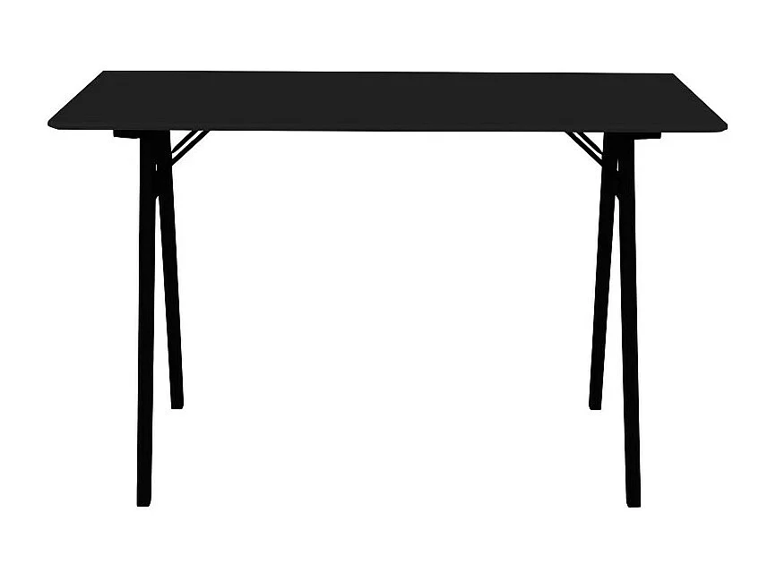 Vojens - Bureau pieds bois noir L120cm - Couleur - Noir