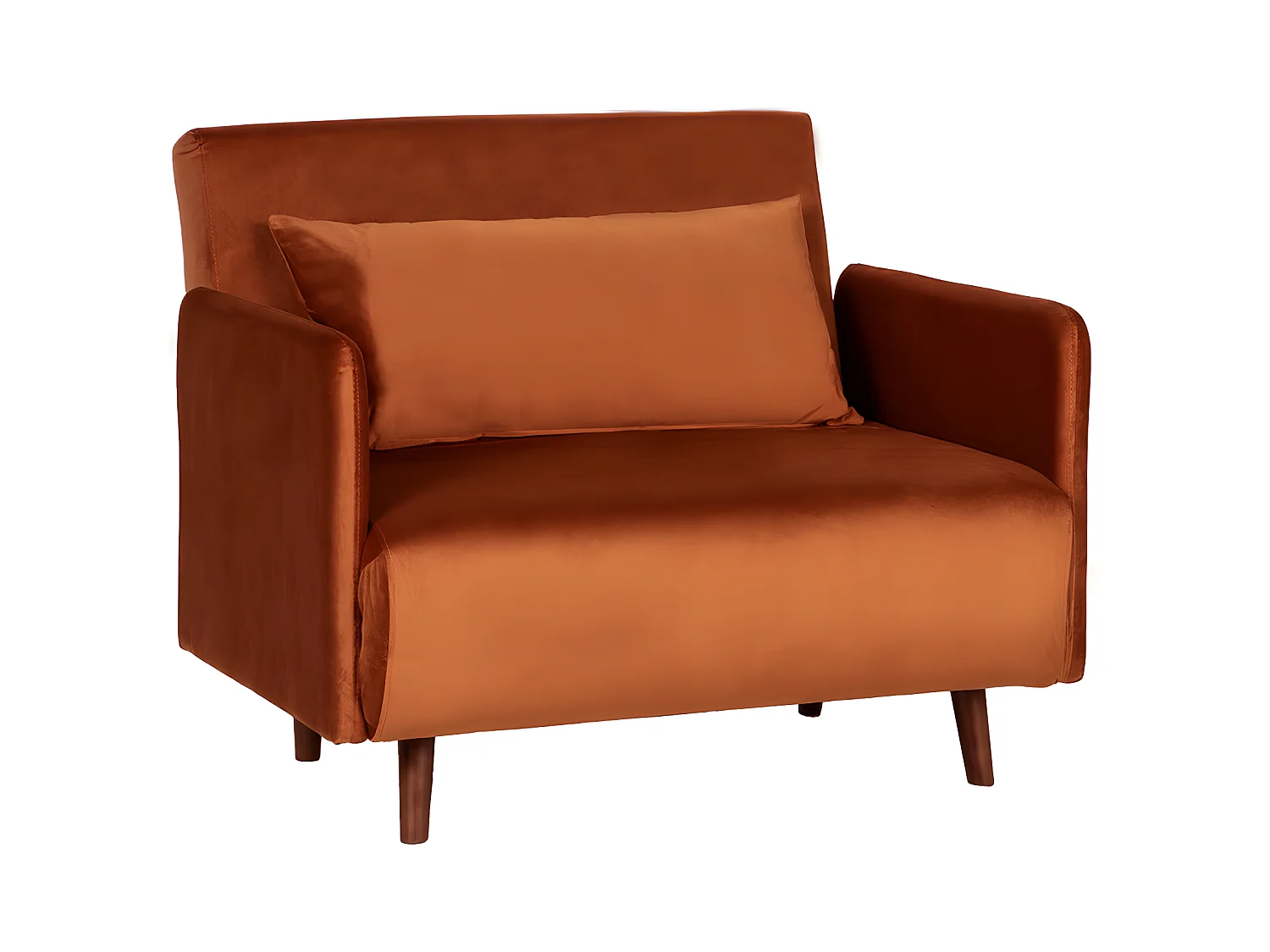 Belushi - Fauteuil convertible en velours - Rouille