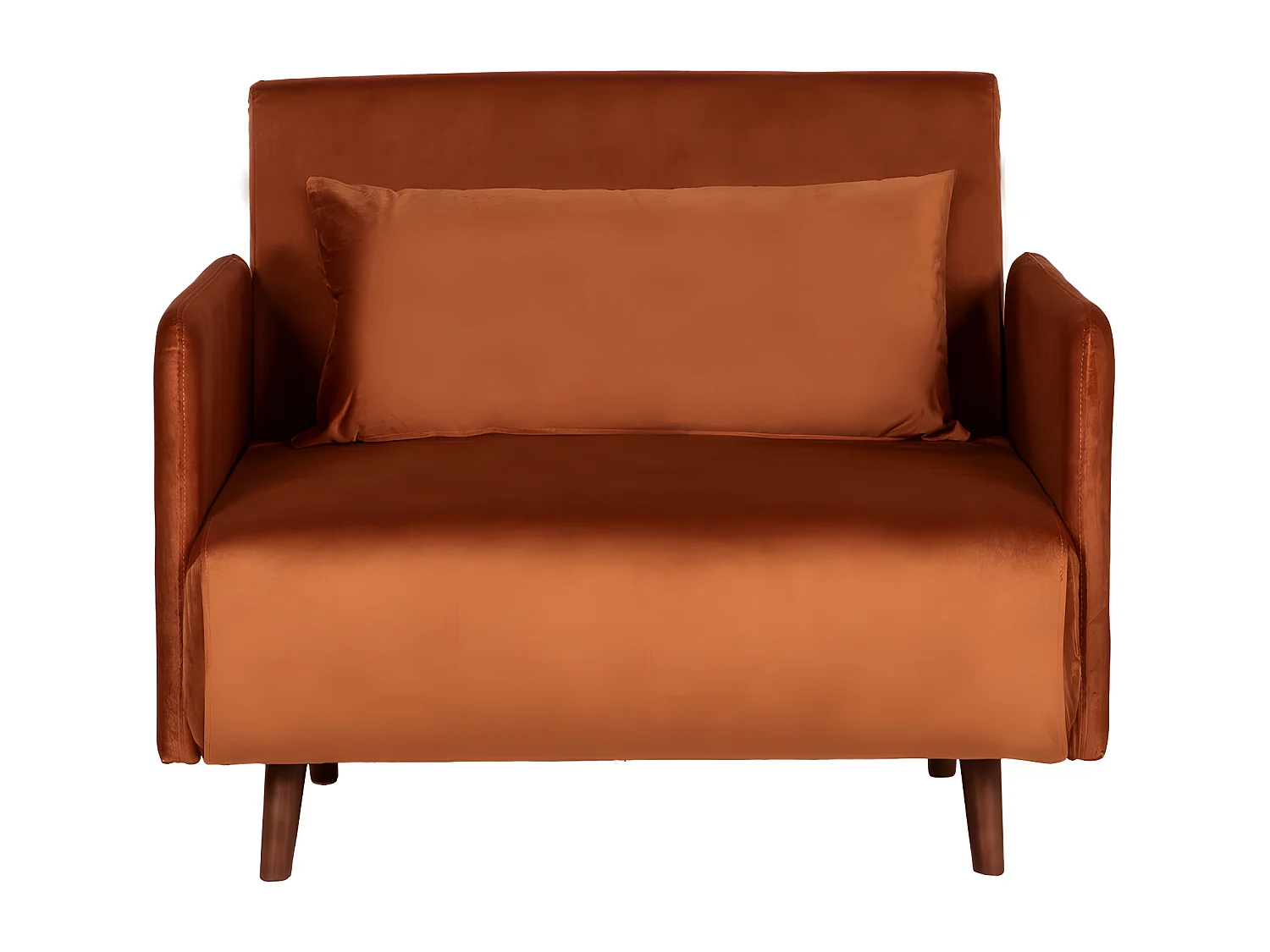Belushi - Fauteuil convertible en velours - Rouille