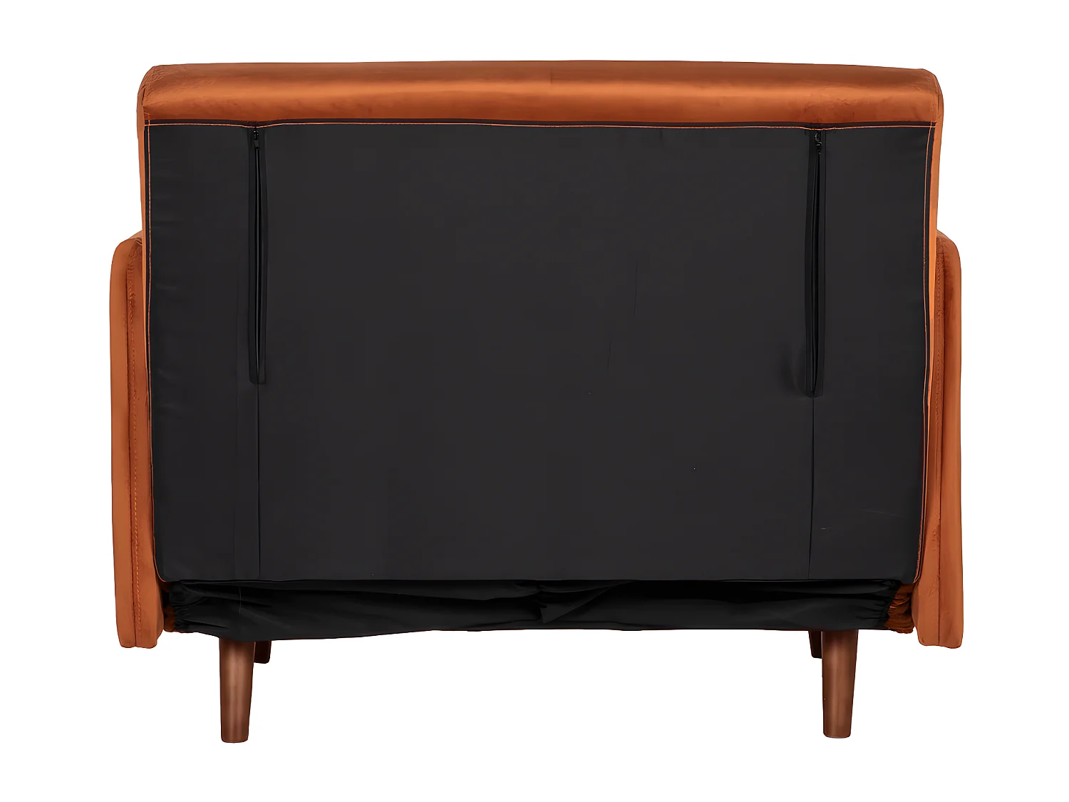 Belushi - Fauteuil convertible en velours - Rouille