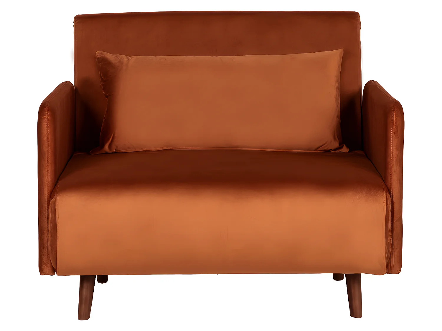 Belushi - Fauteuil convertible en velours - Rouille