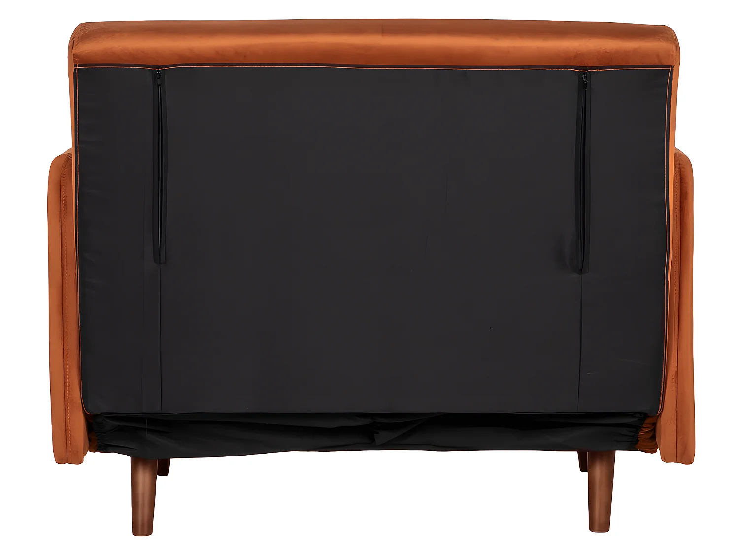 Belushi - Fauteuil convertible en velours - Rouille