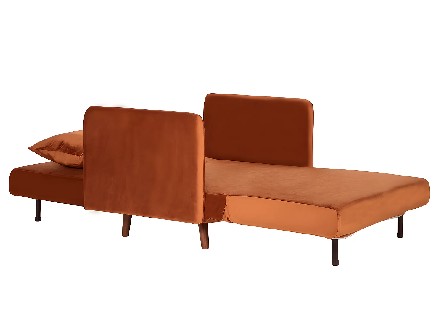 Belushi - Fauteuil convertible en velours - Rouille