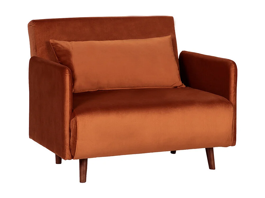 Belushi - Fauteuil convertible en velours - Rouille