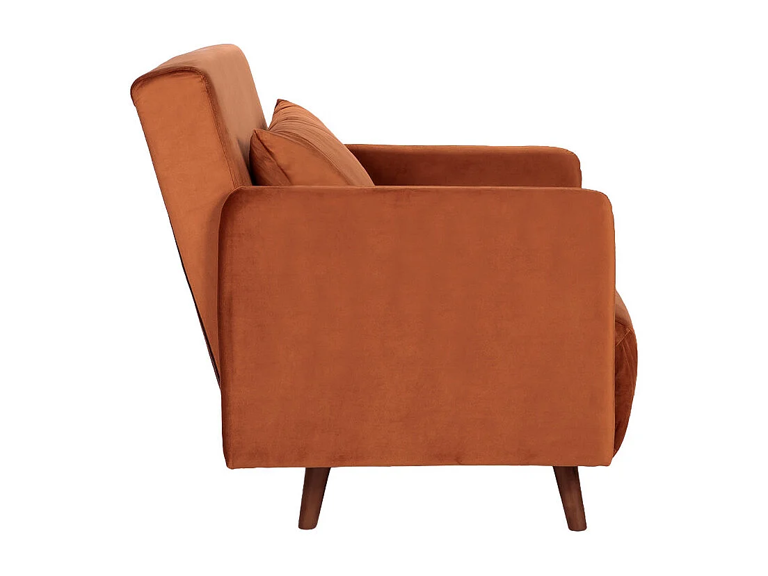 Belushi - Fauteuil convertible en velours - Rouille