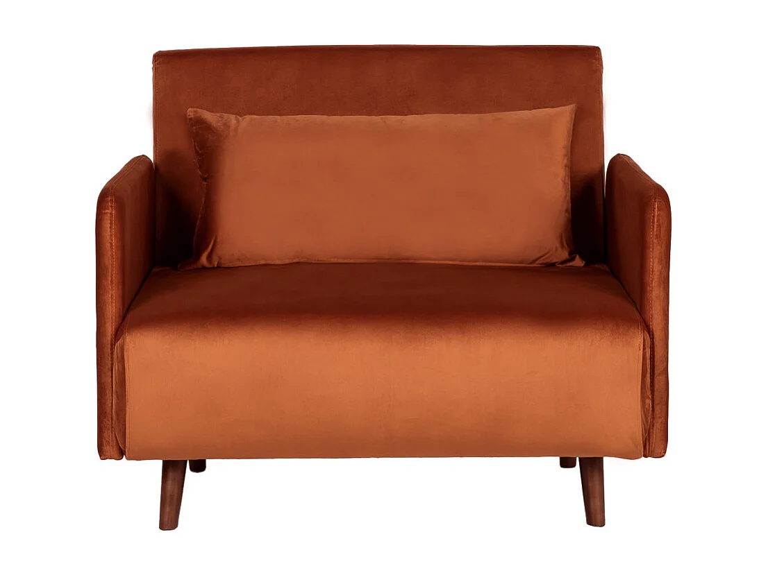 Belushi - Fauteuil convertible en velours - Rouille