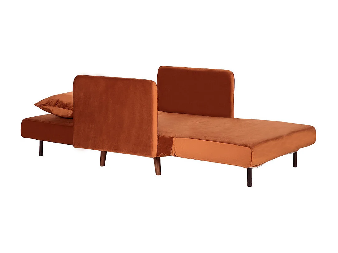 Belushi - Fauteuil convertible en velours - Rouille