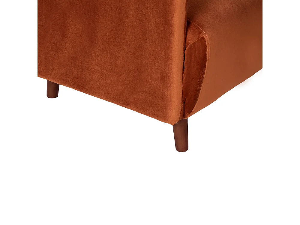 Belushi - Fauteuil convertible en velours - Rouille