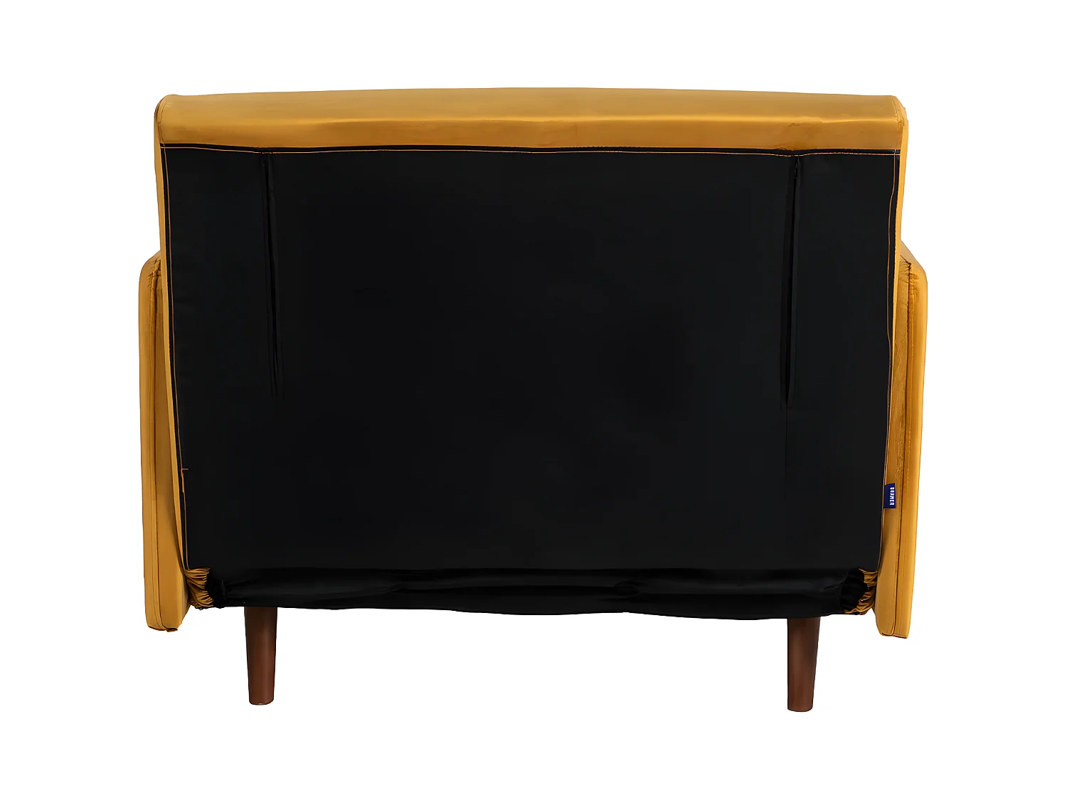 Belushi - Fauteuil convertible en velours - Jaune moutarde