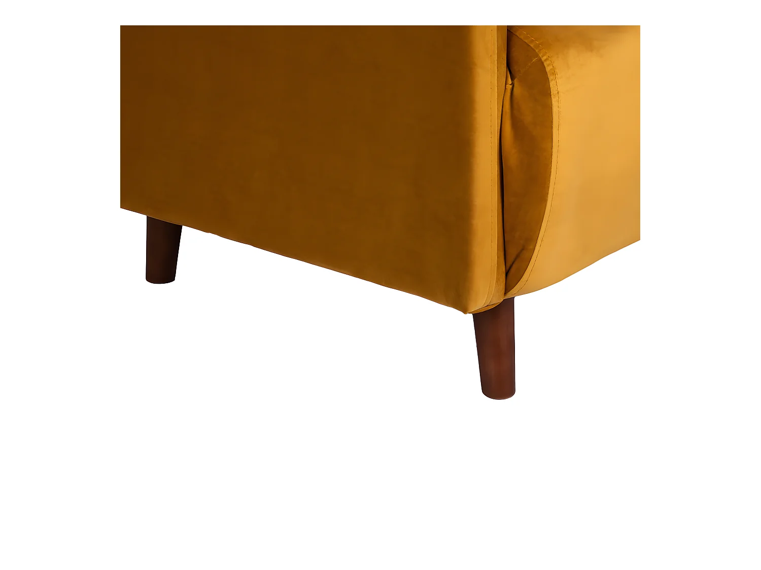 Belushi - Fauteuil convertible en velours - Jaune moutarde