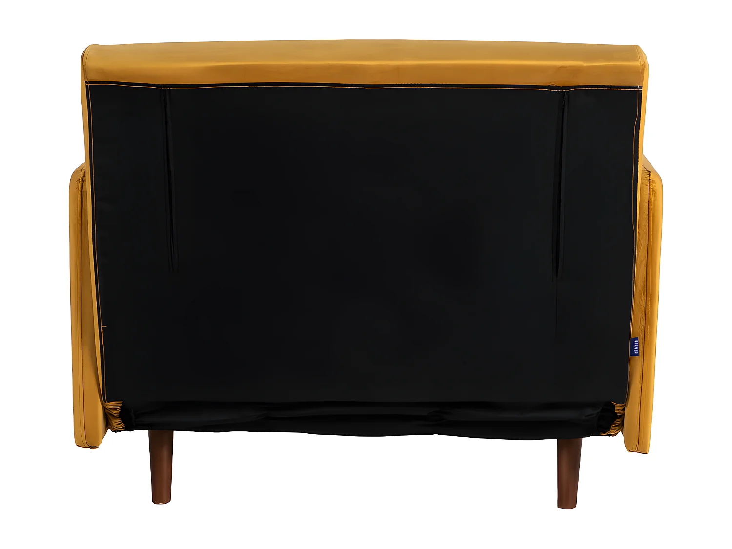 Belushi - Fauteuil convertible en velours - Jaune moutarde