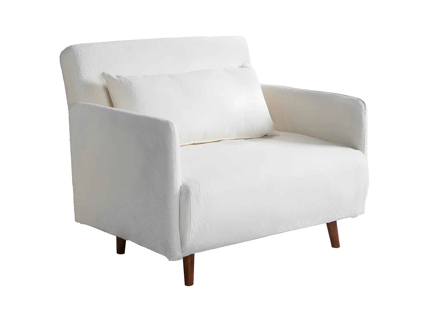 Belushi - Fauteuil convertible en tissu bouclette - Écru