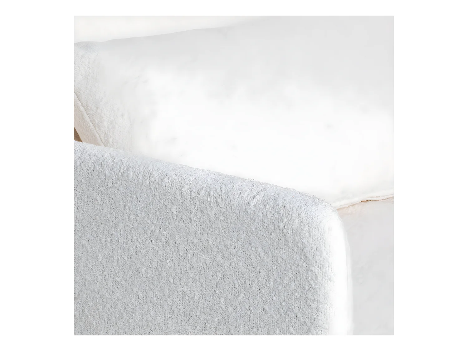 Belushi - Fauteuil convertible en tissu bouclette - Écru