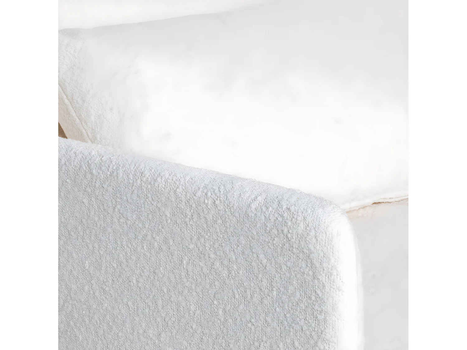 Belushi - Fauteuil convertible en tissu bouclette - Écru