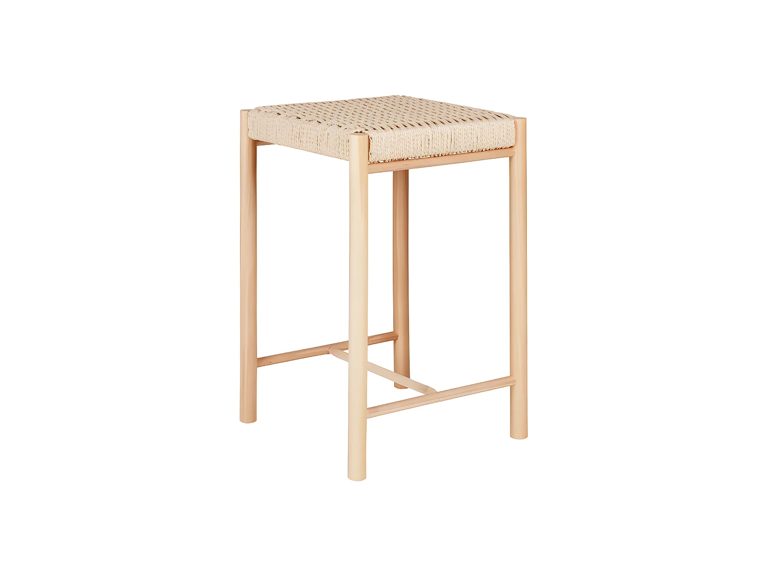 Abano - Tabouret de bar en bois et corde H66,5cm - Naturel