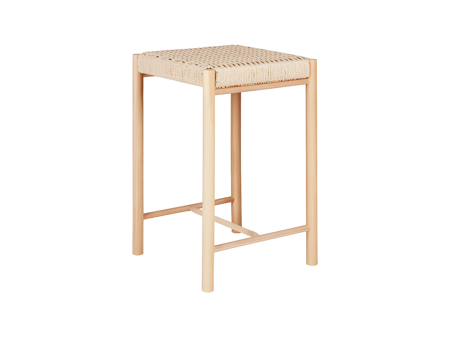 Abano - Tabouret de bar en bois et corde H66,5cm - Naturel