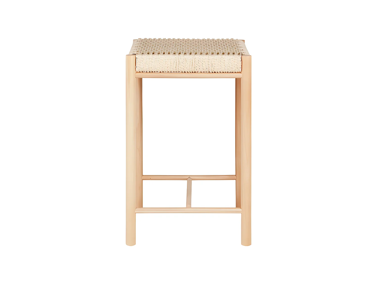 Abano - Tabouret de bar en bois et corde H66,5cm - Naturel