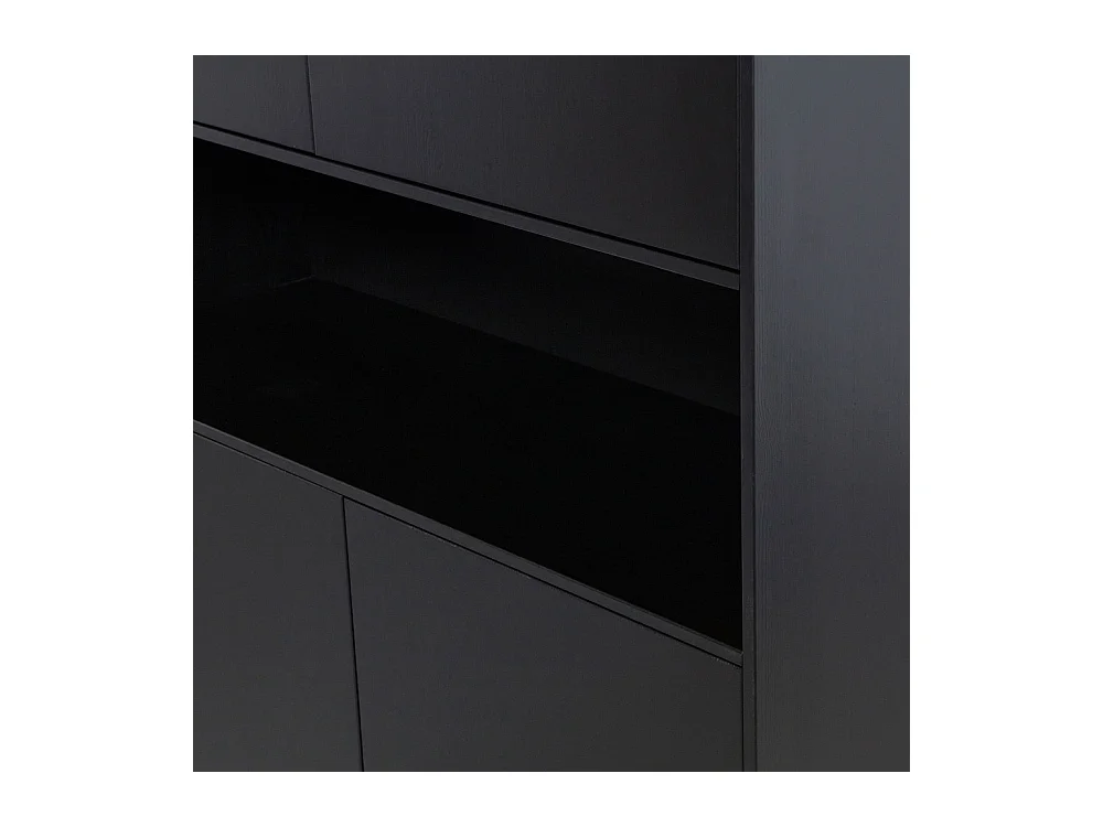 Finca - Meuble de rangement en bois massif de pin L110cm - Noir