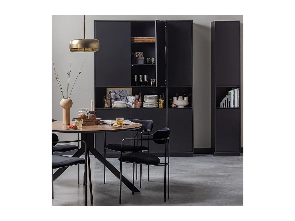 Finca - Meuble de rangement en bois massif de pin L110cm - Noir