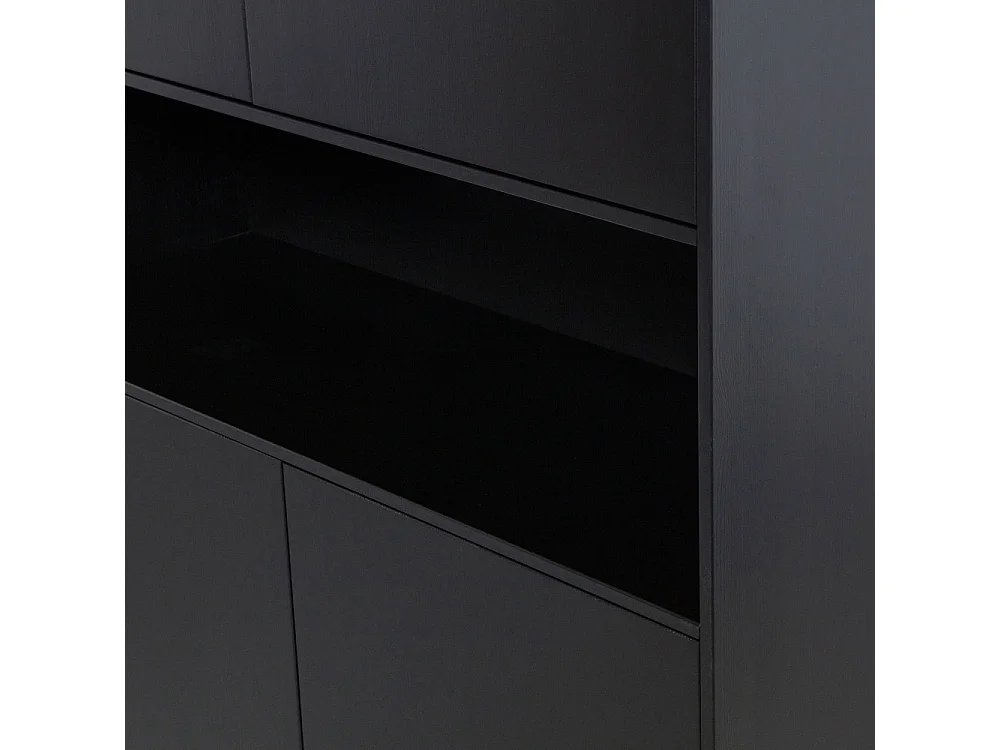 Finca - Meuble de rangement en bois massif de pin L110cm - Noir