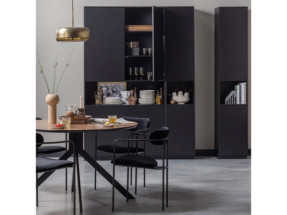 Finca - Meuble de rangement en bois massif de pin L110cm - Noir