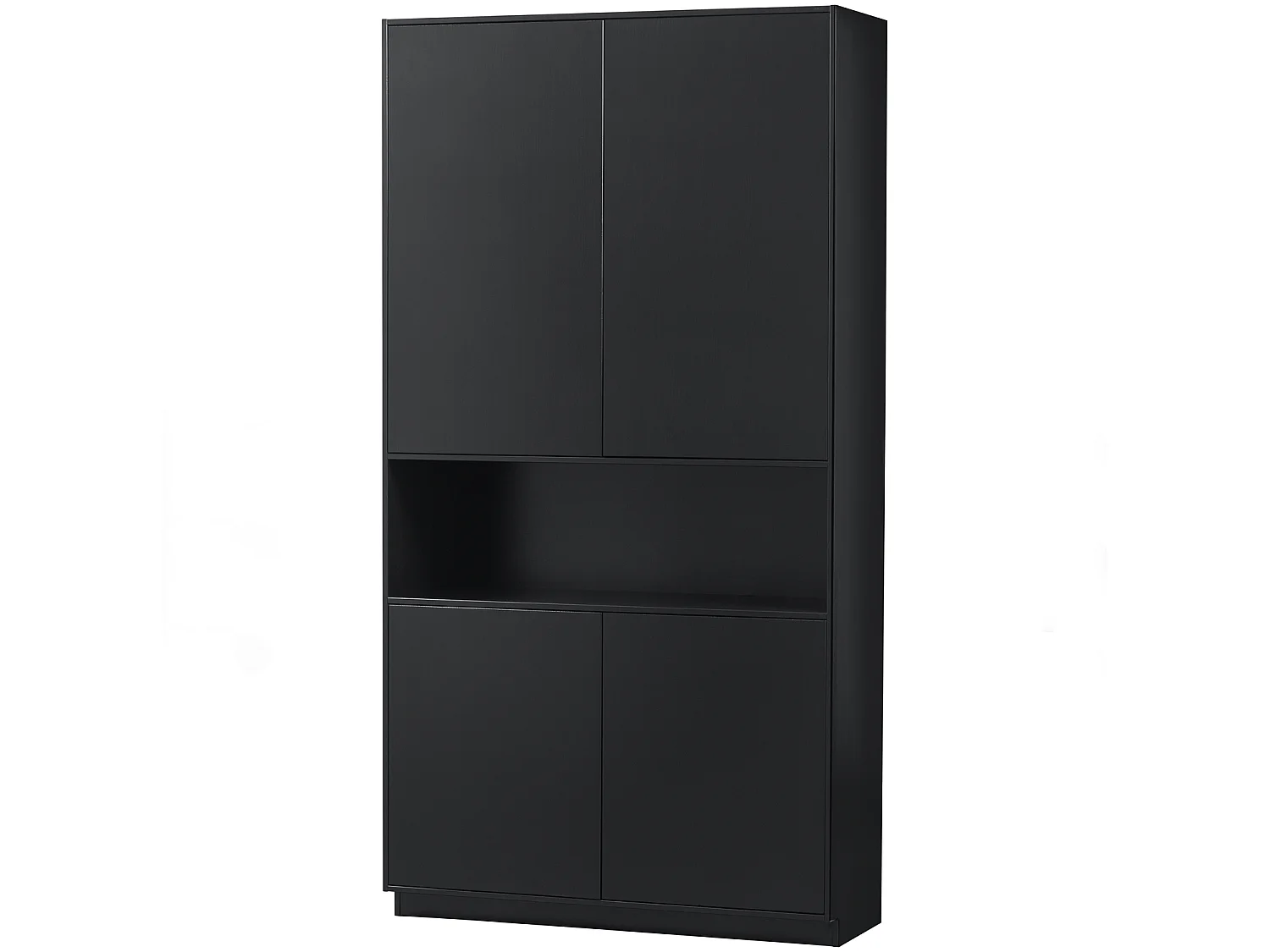 Finca - Meuble de rangement en bois massif de pin L110cm - Noir