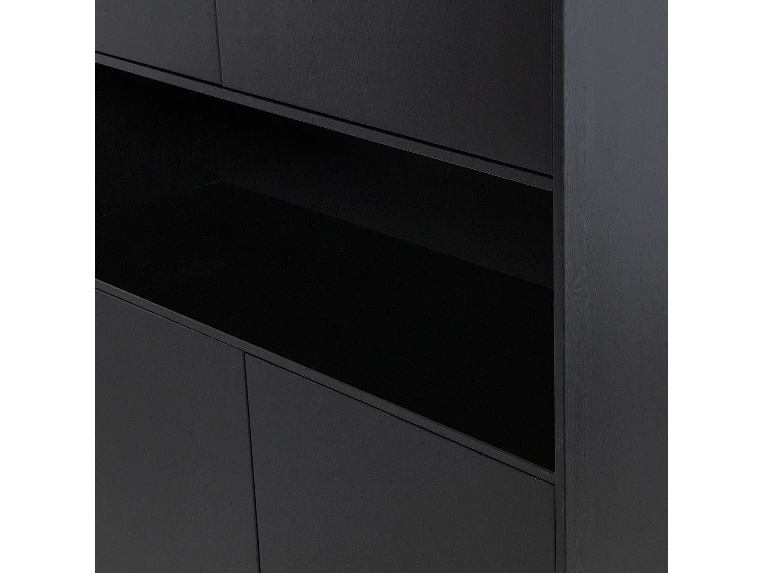 Finca - Meuble de rangement en bois massif de pin L110cm - Noir