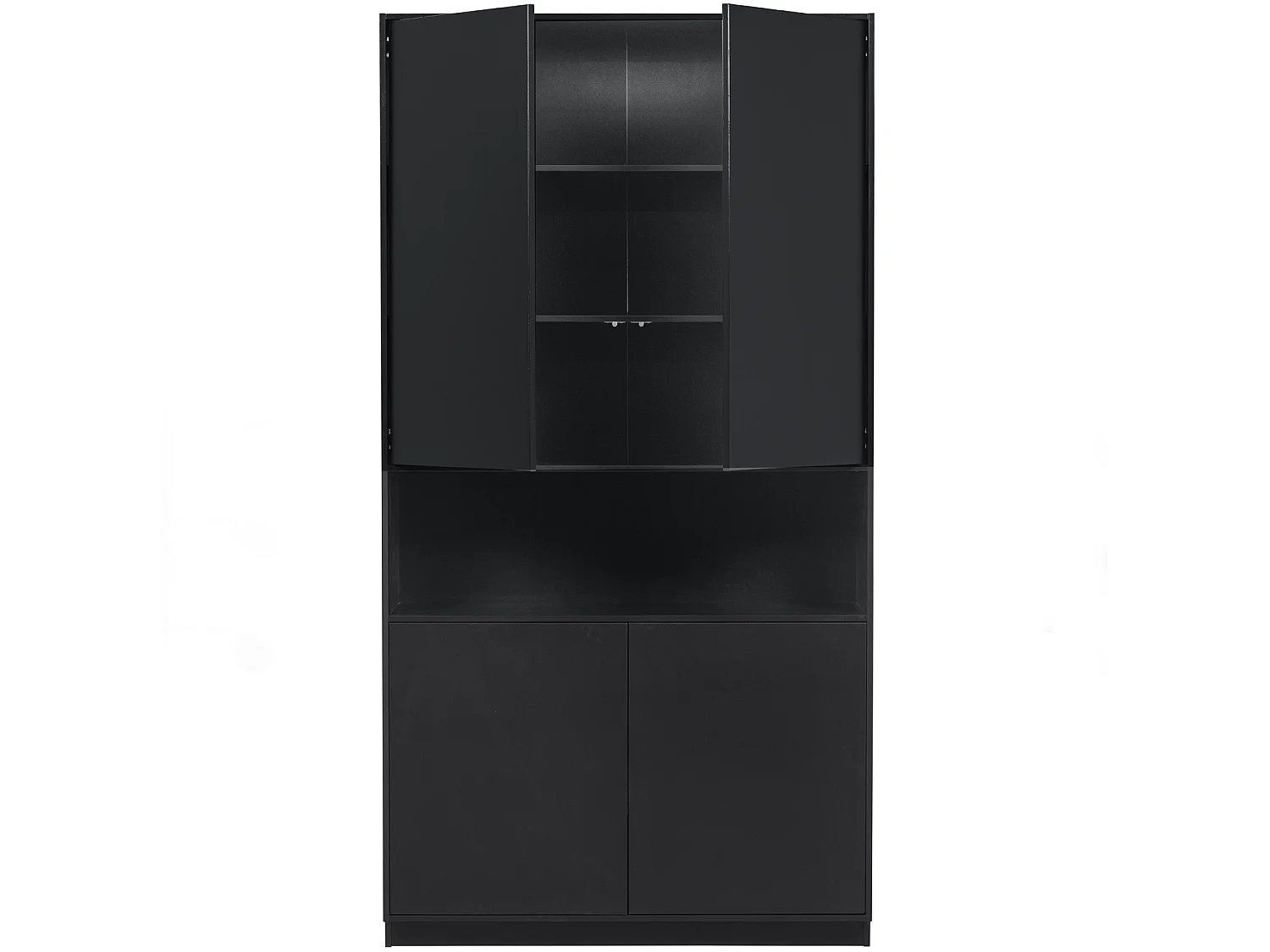 Finca - Meuble de rangement en bois massif de pin L110cm - Noir