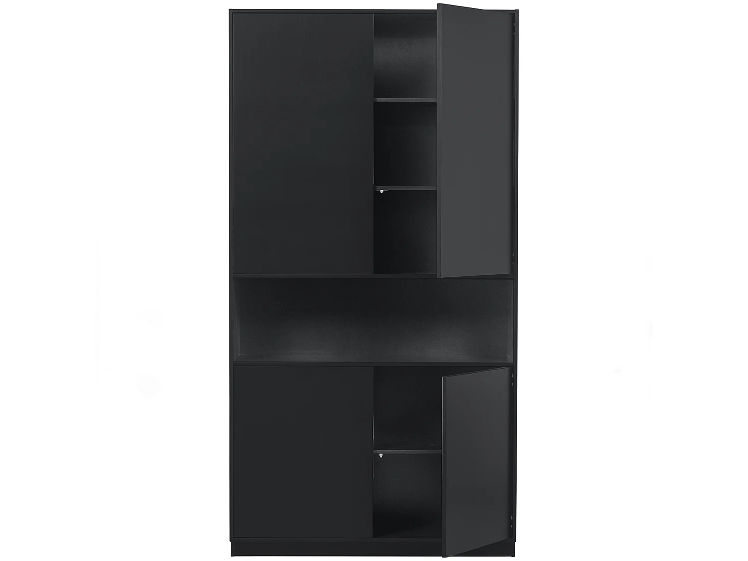 Finca - Meuble de rangement en bois massif de pin L110cm - Noir
