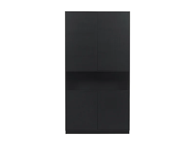 Finca - Meuble de rangement en bois massif de pin L110cm - Noir