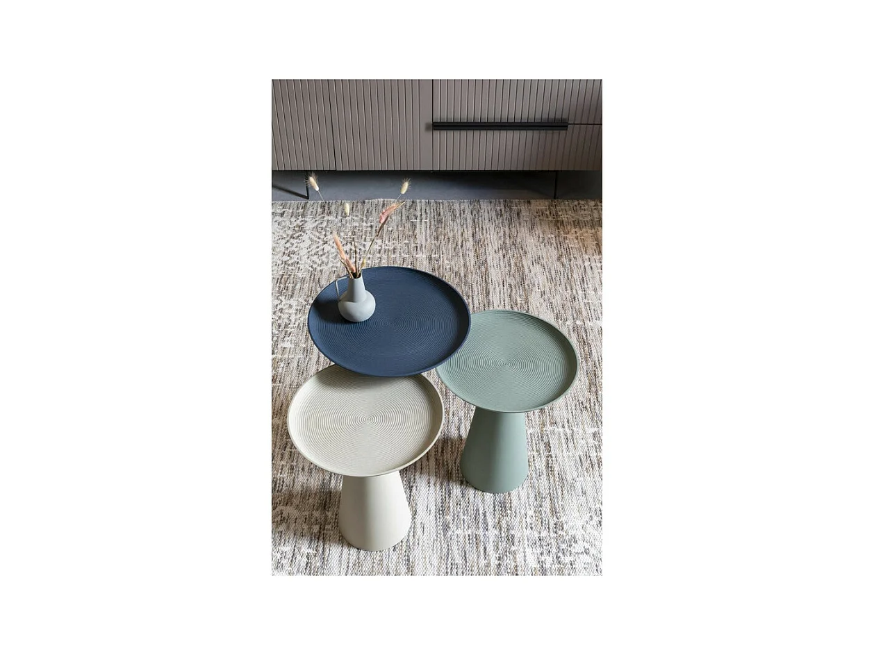 Ringar - Table d'appoint ronde en aluminium ø34,5cm - Bleu