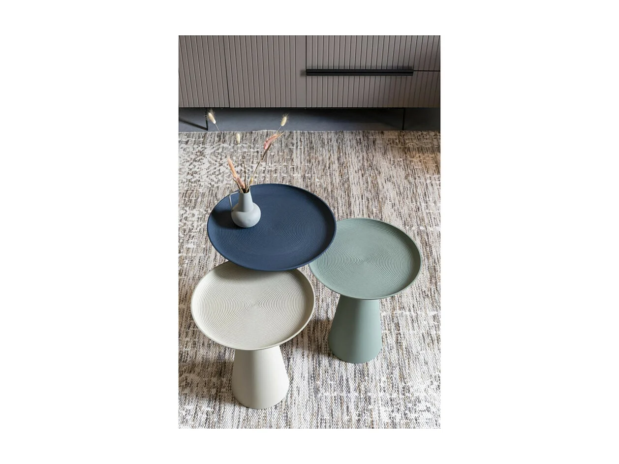 Ringar - Table d'appoint ronde en aluminium ø34,5cm - Bleu