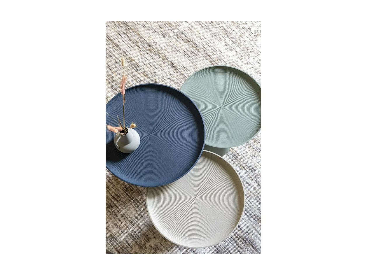 Ringar - Table d'appoint ronde en aluminium ø34,5cm - Bleu