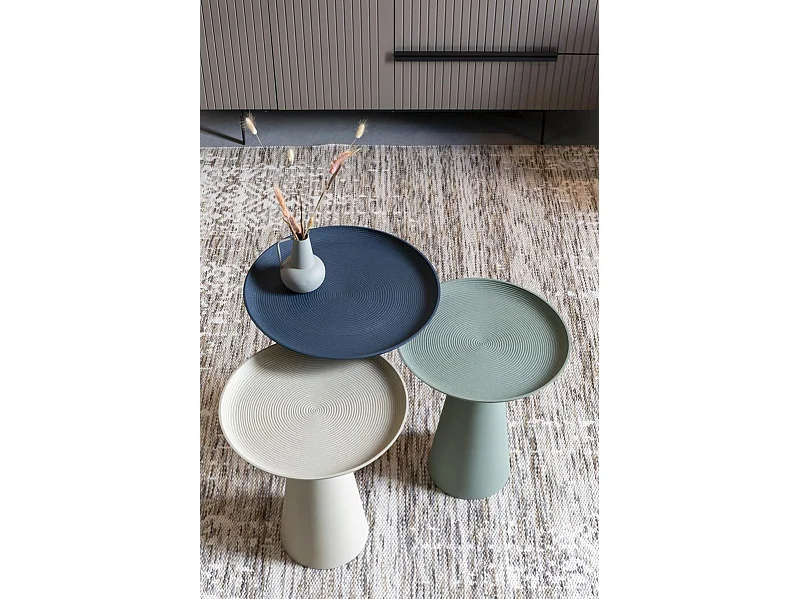 Ringar - Table d'appoint ronde en aluminium ø34,5cm - Bleu