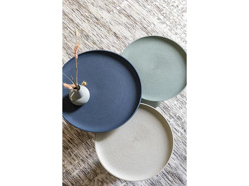 Ringar - Table d'appoint ronde en aluminium ø34,5cm - Bleu