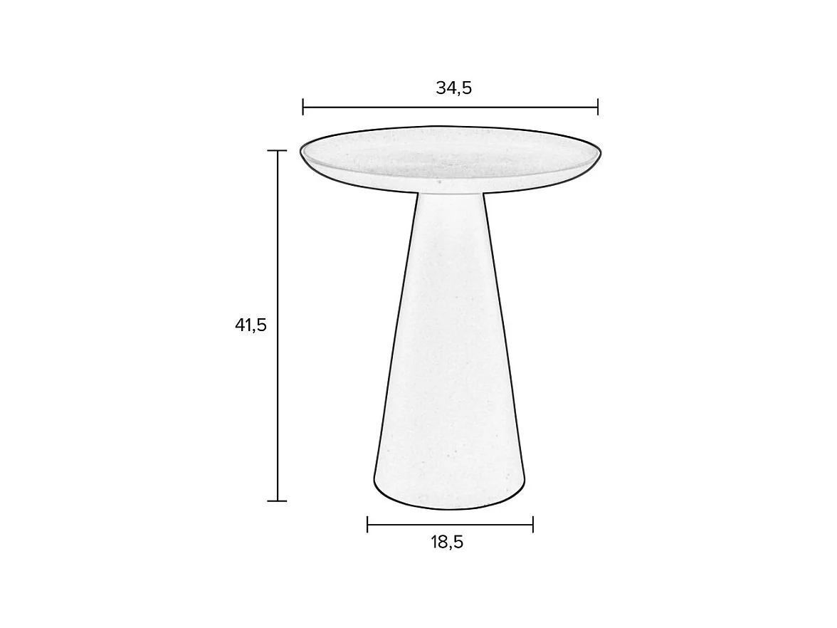 Ringar - Table d'appoint ronde en aluminium ø34,5cm - Rose