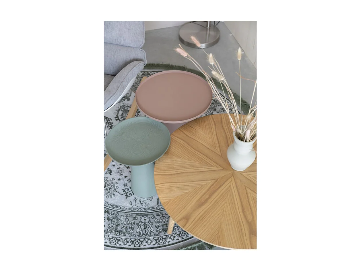 Ringar - Table d'appoint ronde en aluminium ø34,5cm - Rose