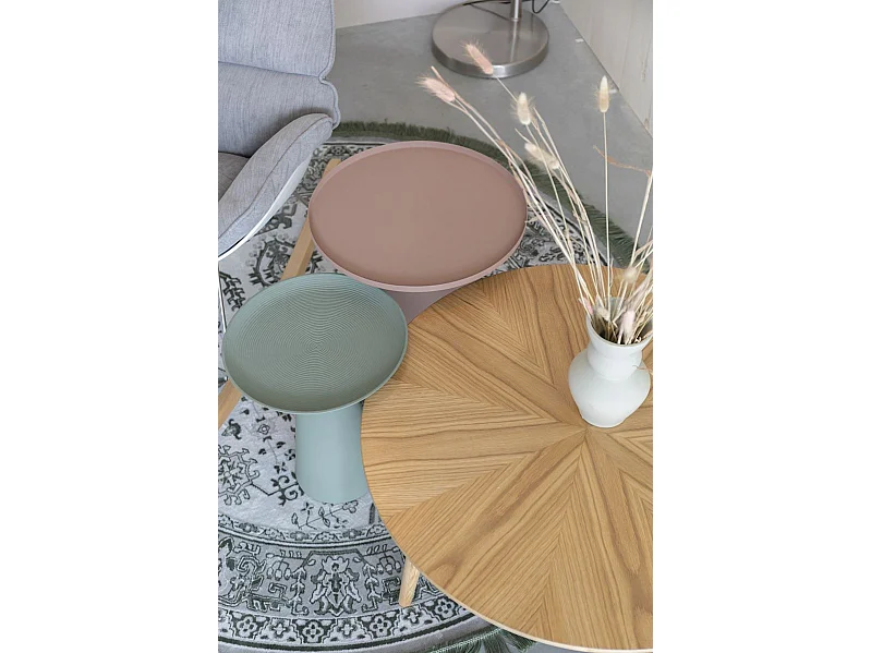 Ringar - Table d'appoint ronde en aluminium ø34,5cm - Rose