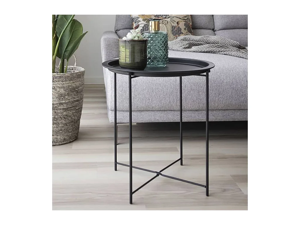 Table d'appoint Anne 47 cm Rond Noir