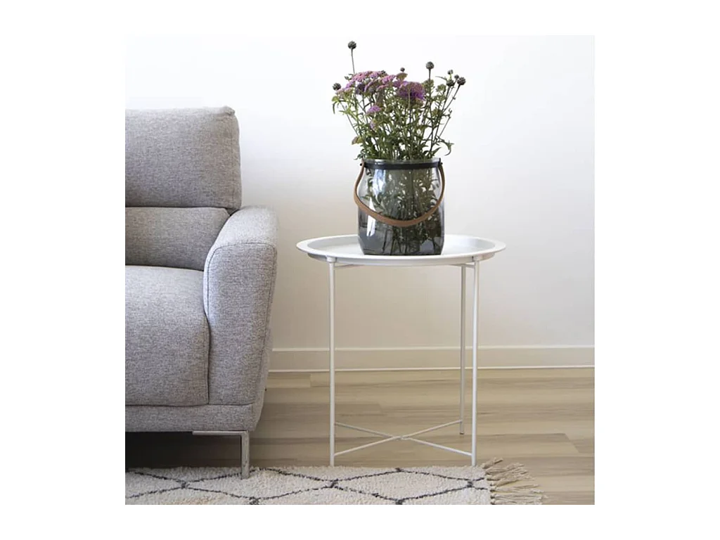 Table d'appoint Anne 47 cm Rond Blanc