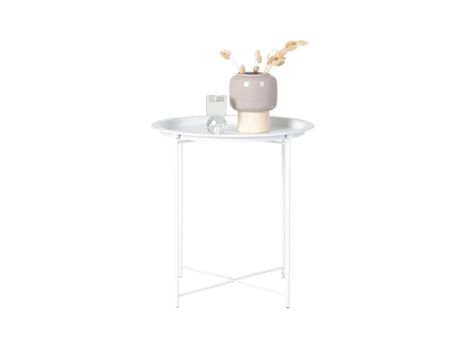 Table d'appoint Anne 47 cm Rond Blanc