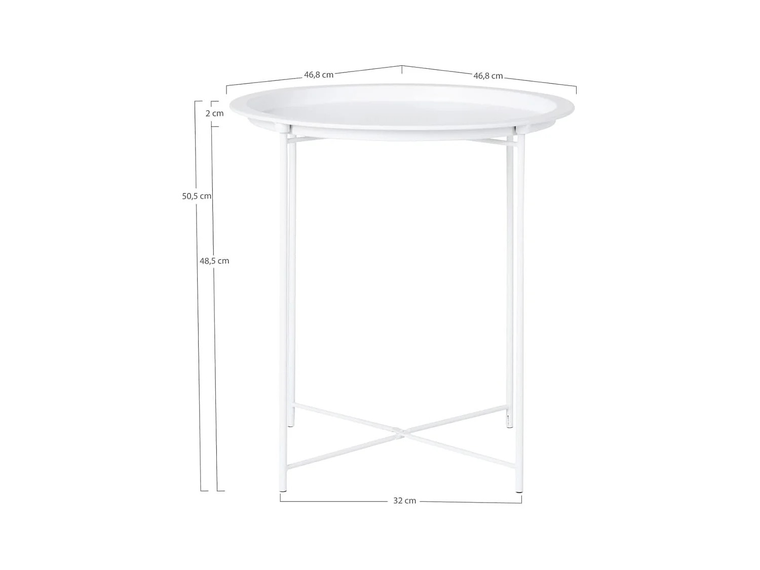 Table d'appoint Anne 47 cm Rond Blanc